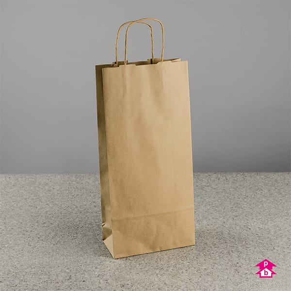 PB Print - Brown Paper Bottle Bags