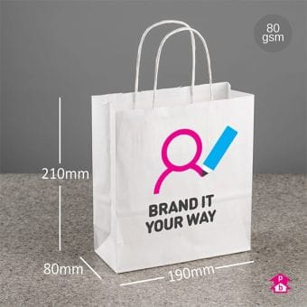 Small White Paper Carrier Bags