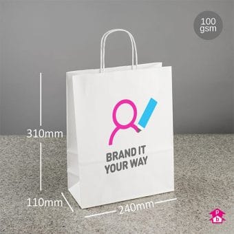 Medium White Paper Carrier Bags