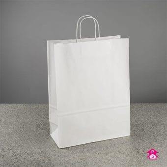 Printed Large White Paper Carrier Bags