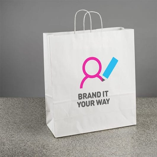 Printed Extra Large White Paper Carrier Bags