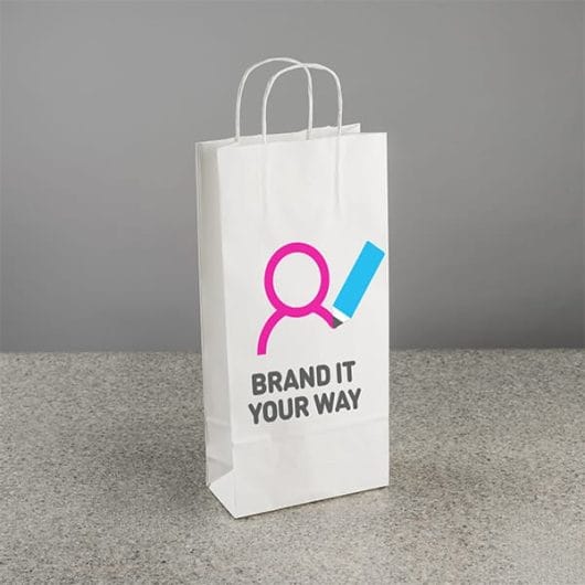 PB Print - White Paper Bottle Bags