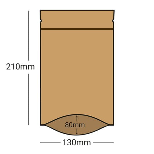 Printed Small Brown Compostable Paper Pouches