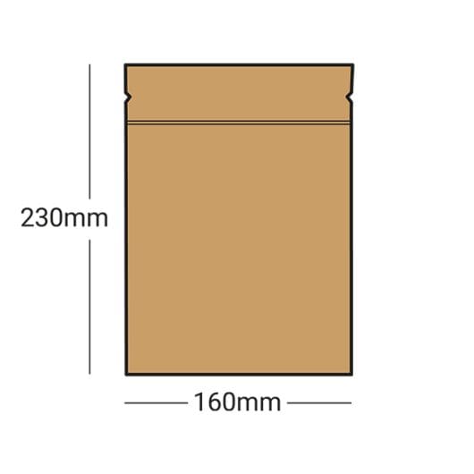 Printed Medium Brown Compostable Paper Pouches