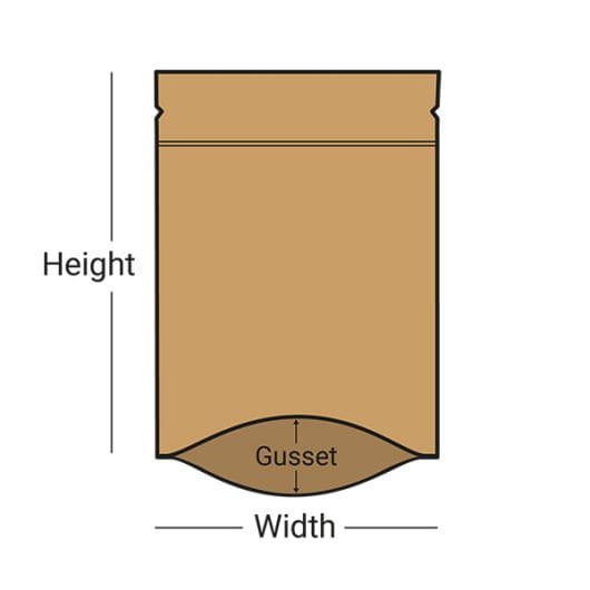 Printed Large Brown Compostable Paper Pouches