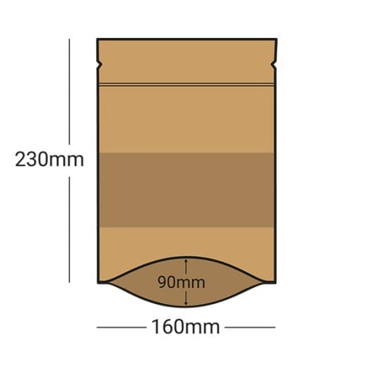 Printed Medium Brown Paper Pouches