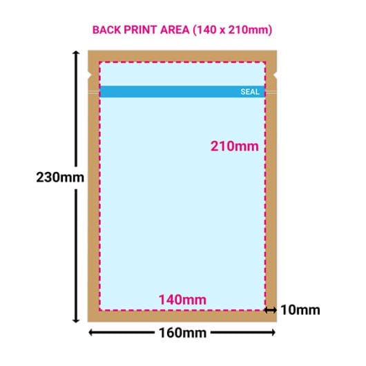 Printed Medium Brown Paper Pouches