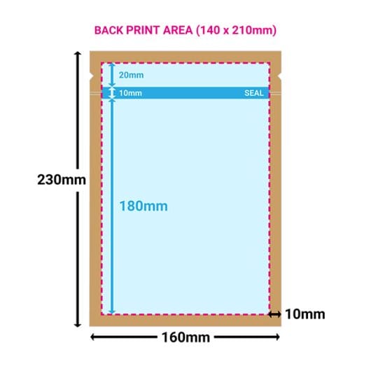 Printed Medium Brown Paper Pouches