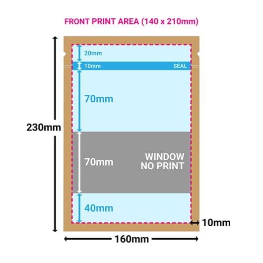 Printed Medium Brown Paper Pouches