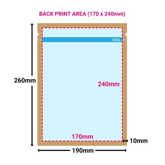 Printed Large Brown Paper Pouches