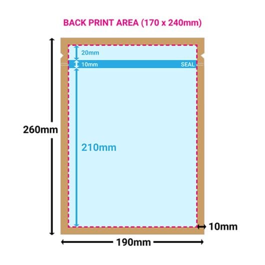Printed Large Brown Paper Pouches