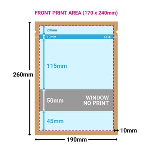 Printed Large Brown Paper Pouches