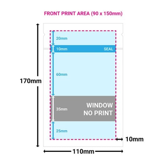 Printed Mini White Paper Pouches