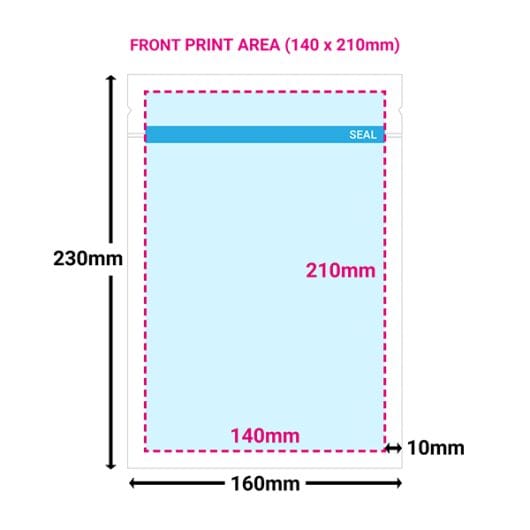 Printed Medium White Paper Pouches