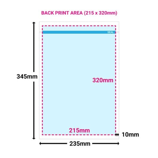 Printed Extra Large White Paper Pouches