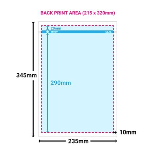 Printed Extra Large White Paper Pouches