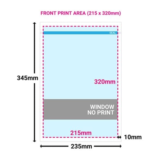 Printed Extra Large White Paper Pouches