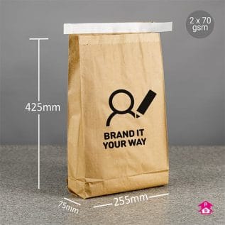 Printed Large brown two-ply mailing sack