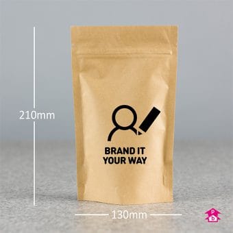 Printed Small Brown Compostable Paper Pouches