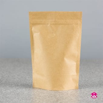 Printed Medium Brown Compostable Paper Pouches