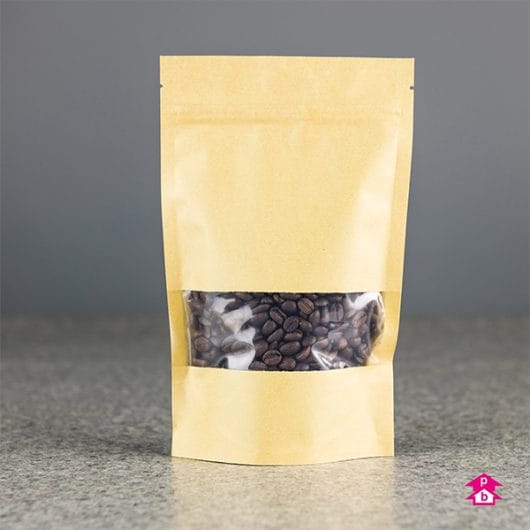 Printed Medium Brown Paper Pouches