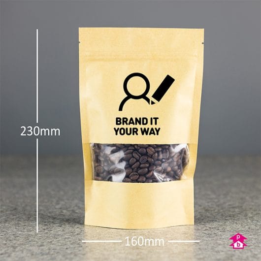 Printed Medium Brown Paper Pouches