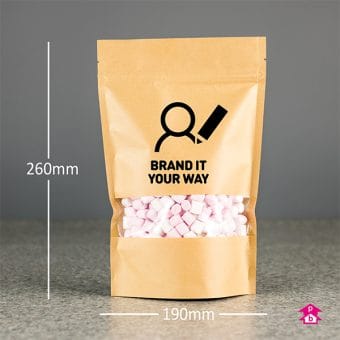 Printed Large Brown Paper Pouches