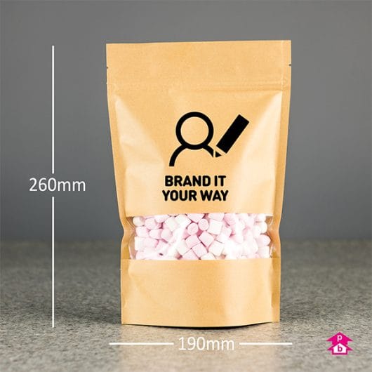 Printed Large Brown Paper Pouches