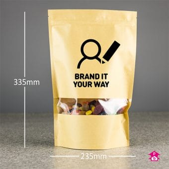 Printed Extra Large Brown Paper Pouches
