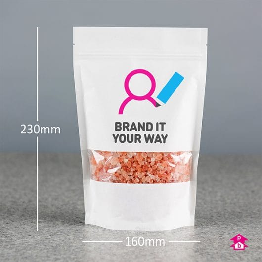 Printed Medium White Paper Pouches