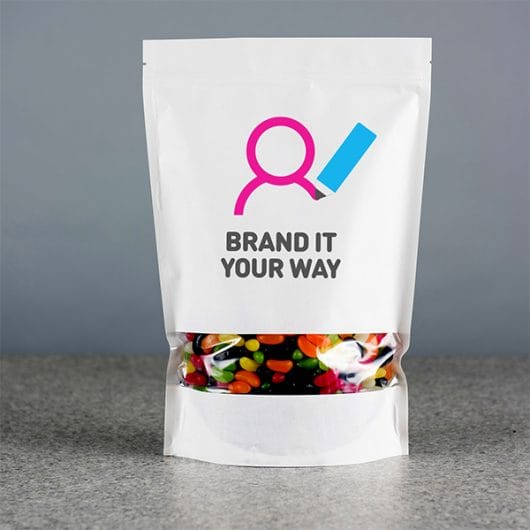 Printed Extra Large White Paper Pouches