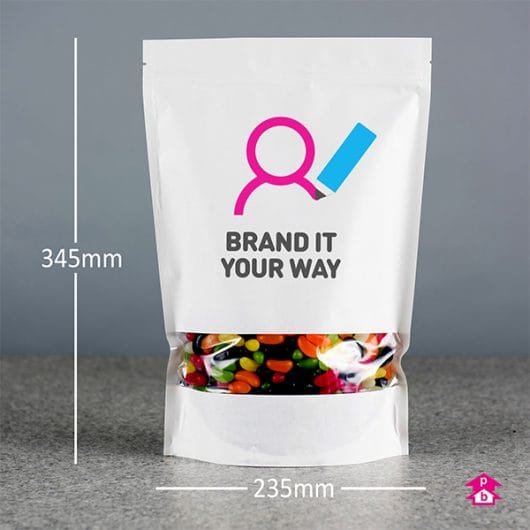 Printed Extra Large White Paper Pouches